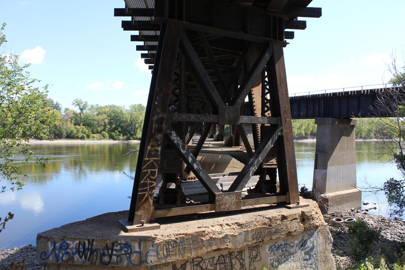Looking east into truss